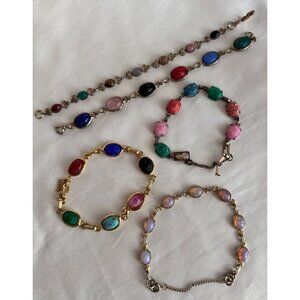 5 beautiful scarab bracelets some vintage